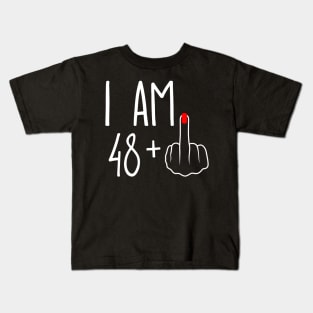 Vintage 49th Birthday I Am 48 Plus 1 Middle Finger Kids T-Shirt